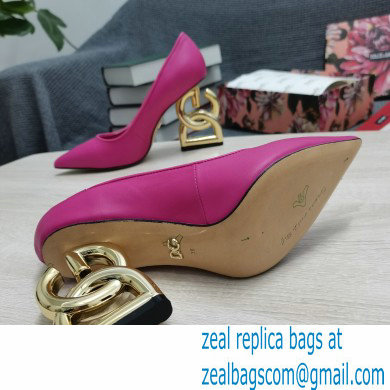 Dolce  &  Gabbana Heel 10.5cm Leather Pumps Fuchsia with DG Pop Heel 2021